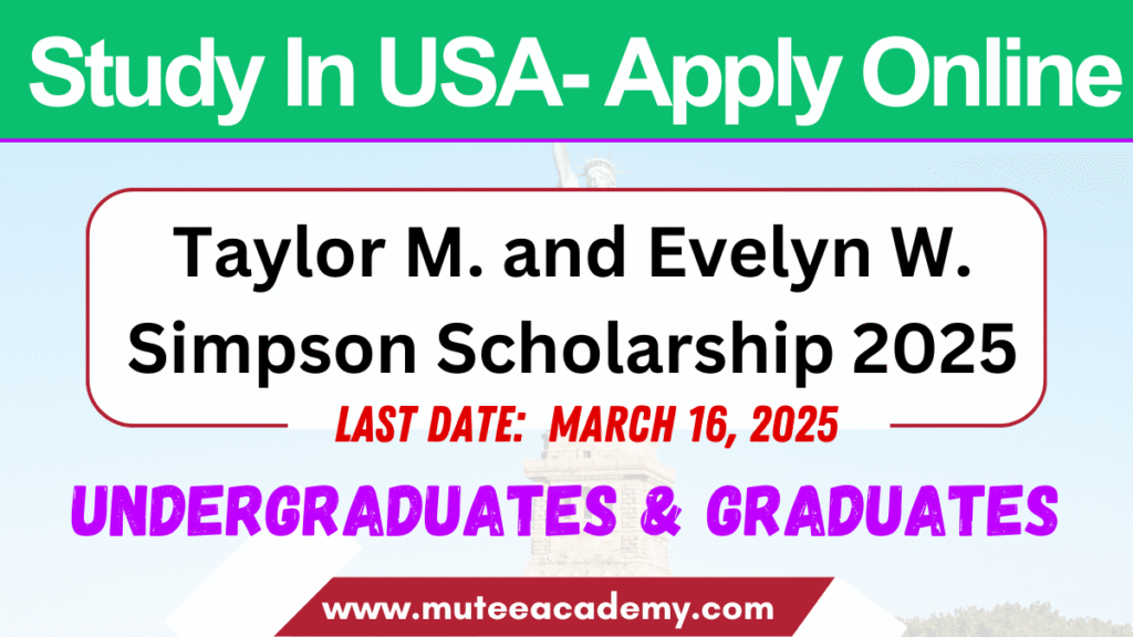 Taylor M. and Evelyn W. Simpson Scholarship 2025