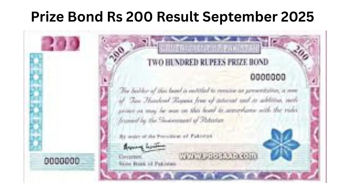 Prize Bond Rs 200 Result
