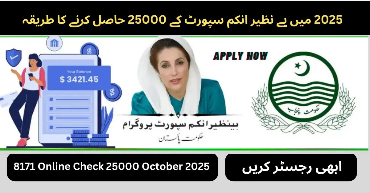 Benazir Income Support Programme 8171 Online Check 25000 October 2025