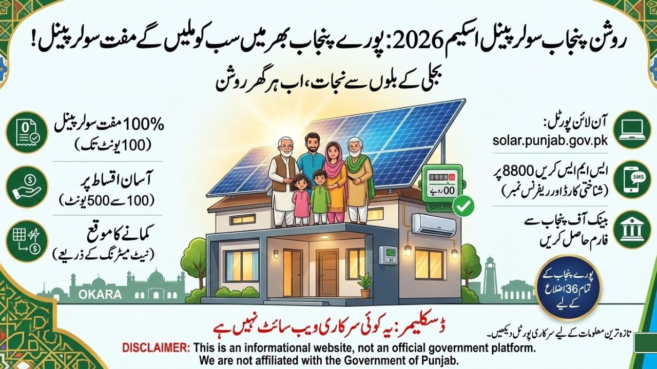 بریکنگ نیوز روشن پنجاب سولر اسکیم — اب پنجاب بھر میں سب کو ملیں گے مفت سولر پینل!