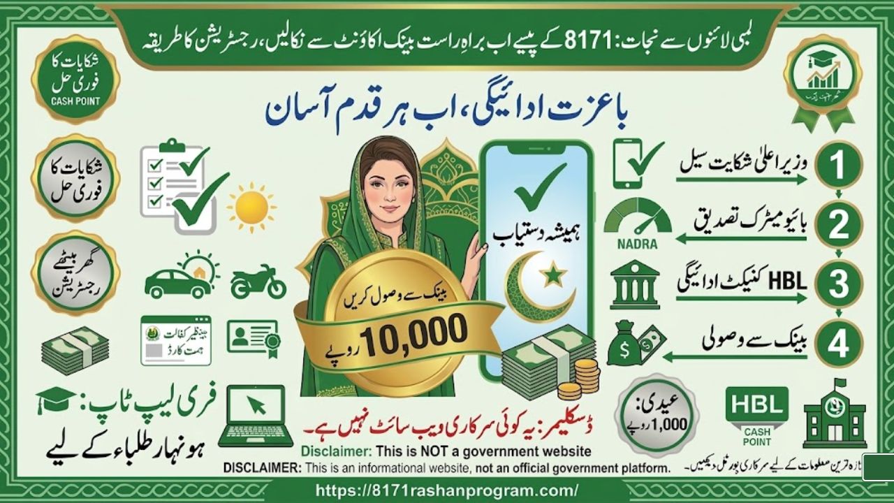🏦 لمبی لائنوں سے نجات 8171 کے پیسے اب براہِ راست بینک اکاؤنٹ سے نکالیں، رجسٹریشن کا طریقہ