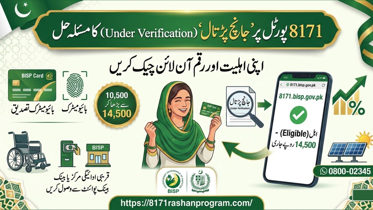8171 پورٹل پر 'جانچ پڑتال' (Under Verification) کا مسئلہ اب اپنی نااہلی کو اہلیت میں بدلیں!