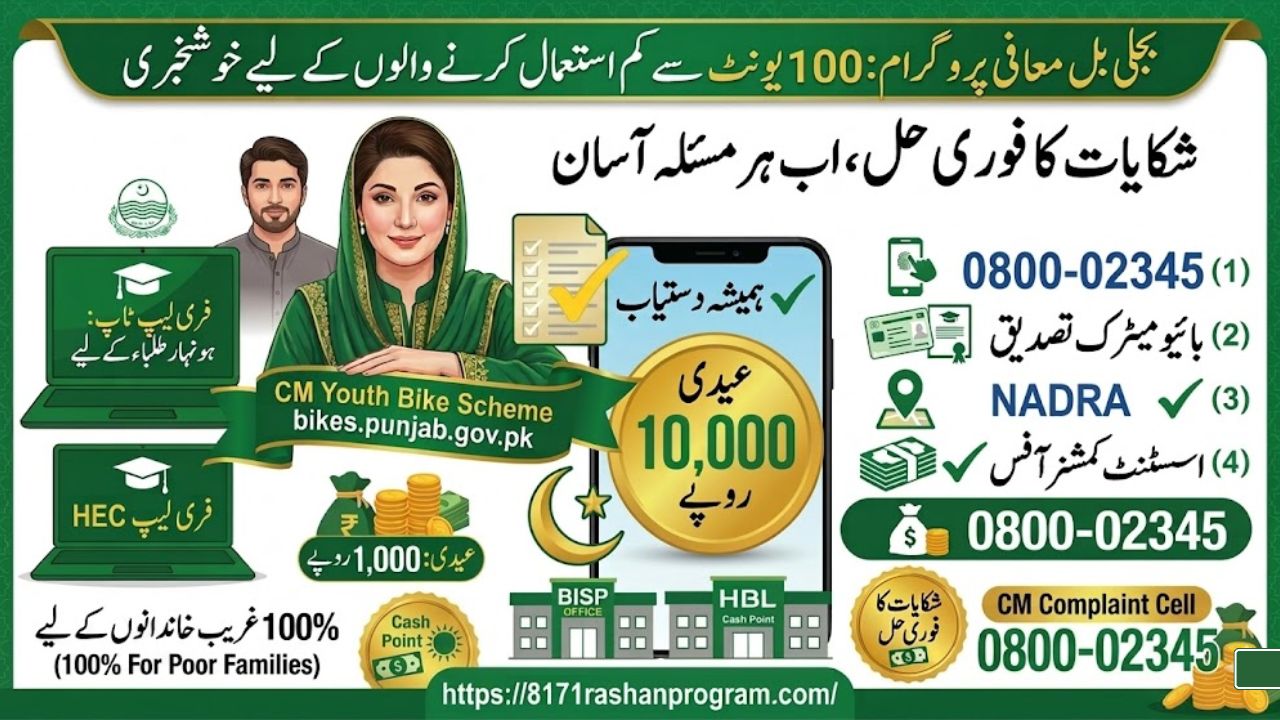 ⚡ بجلی بل معافی پروگرام 2026 100 یونٹ والوں کے لیے بڑی خوشخبری، اپنا نام لسٹ میں چیک کریں