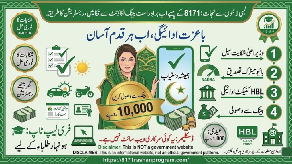 🏦 لمبی لائنوں سے نجات 8171 کے پیسے اب براہِ راست بینک اکاؤنٹ سے نکالیں، رجسٹریشن کا طریقہ